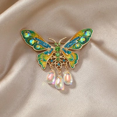 Butterfly Brooch Tassel Insect Emblem Jewelry Men Women's Clothing Accessories