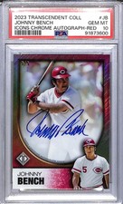 2023 Topps Transcendent Collection Icons Red #TICAV-JB Johnny Bench PSA 10 GEM M