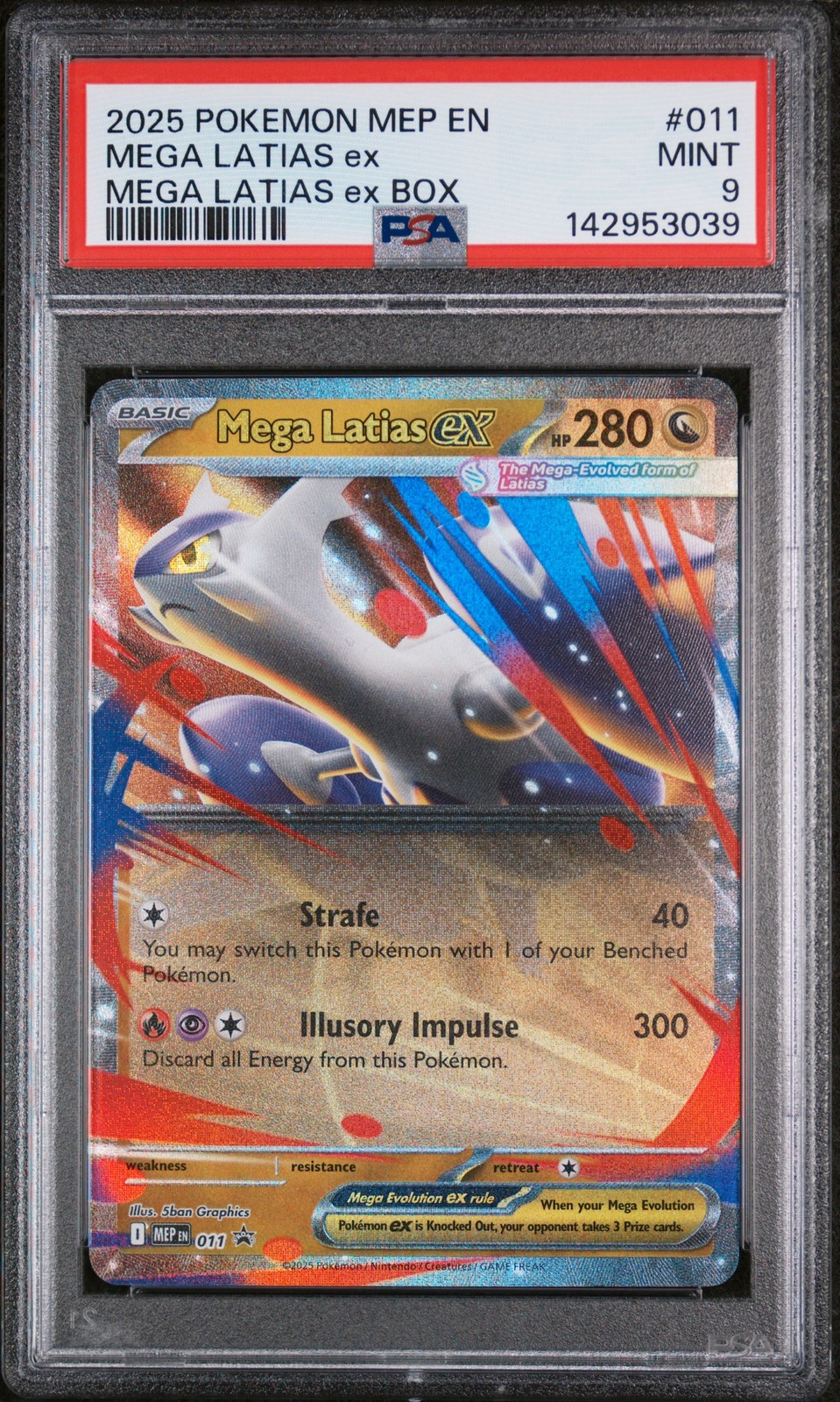 2025 POKEMON MEP EN-ME BLACK STAR PROMO MEGA LATIAS EX BOX MEGA LATIAS EX PSA 9