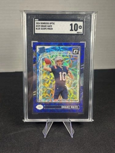 2024 Donruss Optic #229 Drake Maye Blue Scope Rookie RC SGC 10 Color Match