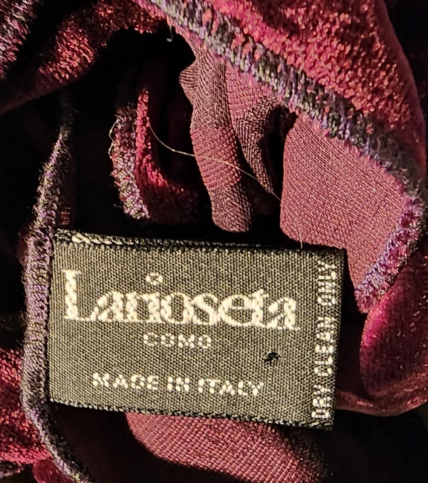 Bufanda italiana de terciopelo Moschino Larioseta Como Burn Out mezcla de seda 14x56 Foto 2 de 4