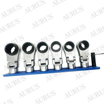 VIM Tools NORA150XL 6pc 12PT Nano Flex Offset Ratchet NEW Set 3/8'' Drive 14-19mm
