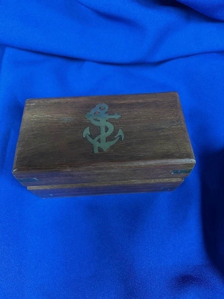 Vintage Brass Pocket Telescope with Wooden Box Nautical Decor - #3504 - Image 2 of 4