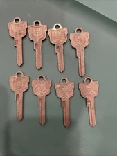 8 Vintage OEM Mercury  uncut key blanks 50-60s Ford Motor Co. NOS