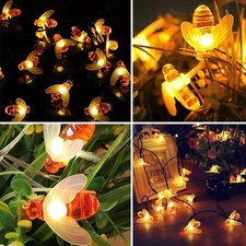 Multi LED Bee Shaped String Light Waterproof Garden Lights Outdoor