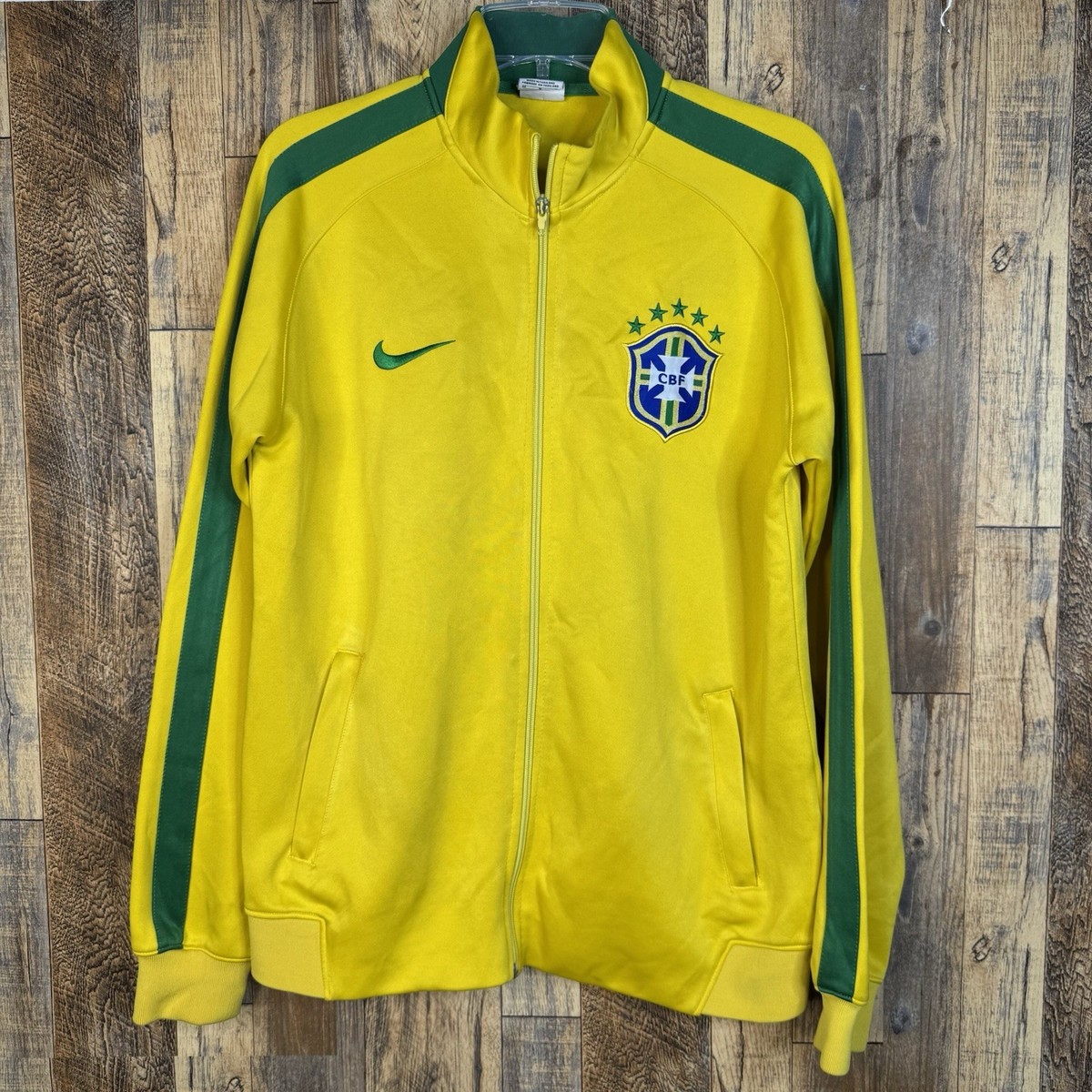Brazil Full-Zip Yellow Track Training Football Jacket Nike Men's M