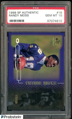 1998 SP Authentic #18 Randy Moss Vikings RC Rookie HOF PSA 10 GEM MINT