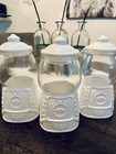 NEW! Lot Of 3! TARGET Bullseye Crafting Gum Ball Machine Candy Jar Glass White — photo 1