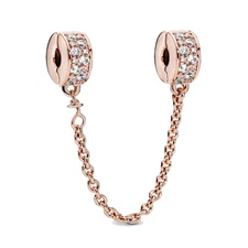 Original Vintage 925 Sterling Silver Safety Chain for  Bracelets, Silver-