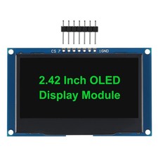 2.42 Inch 128x64 OLED LCD Display Module SSD1309 7 Pin SPI/IIC I2C Green Light