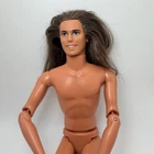 VTG 1990 Ken Mattel Doll Nude Long Brown Hair Blue Eyes Hoop Earring Articulated