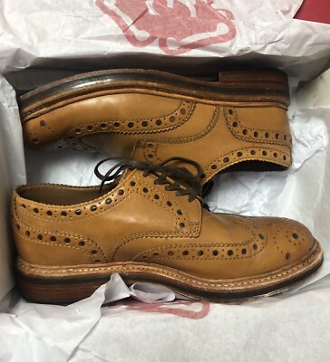 Herren Grenson hellbraune Leder Brogue Schuhe Größe UK 7G EU 41