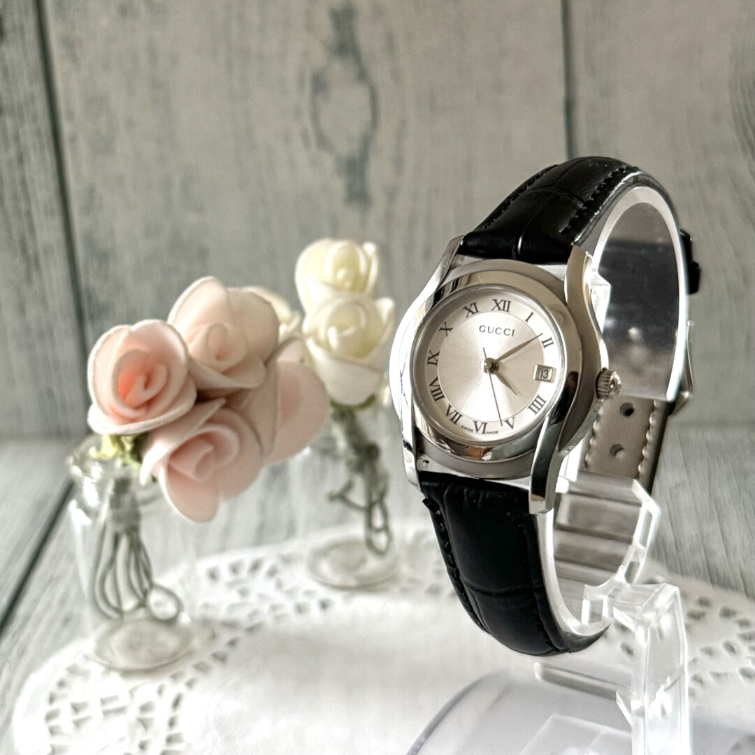 Gucci 5500L watch silver ladies Silver Dial quartz Cleaned working