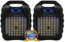 Pair of MR DJ DISCO 5.25" Portable Powerful PA Bluetooth Speaker Karaoke Machine