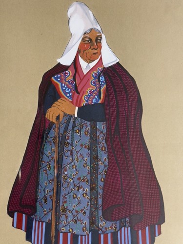FRENCH COSTUME PRINT OLD WOMEN - Picture 4 of 4