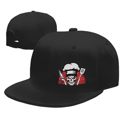 #ad #ad Snapback Hats for Men Flat Bill Black Mens Baseball Cap Brim Snap 2 Chef Themed $26.54