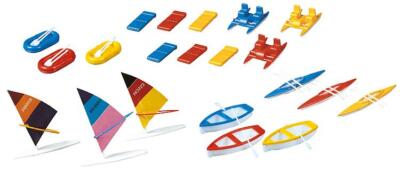 130283 Faller HO 21 Piece Boats Pedal Wind Surf Boats 1:87 Scale
