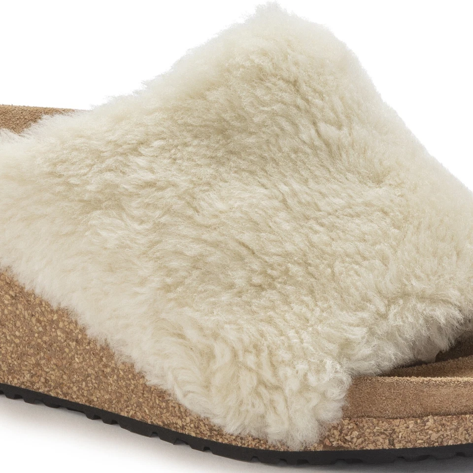 Birkenstock Papillio Namica Teddy Shearling Eggshell Sandals US6 EU37 1023713 - Image 3 of 4