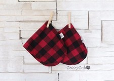 2 Buffalo Plaid Burp Cloths, Flannel, Red/Black, Baby Burp Cloths 