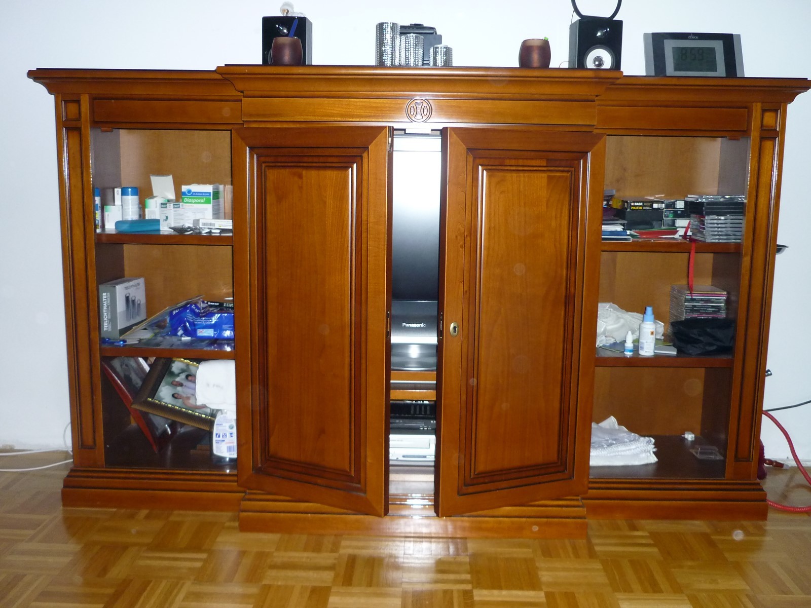 wohnzimmer schrank 3-teilig 2 x vitrine 1 x fernsehschrank