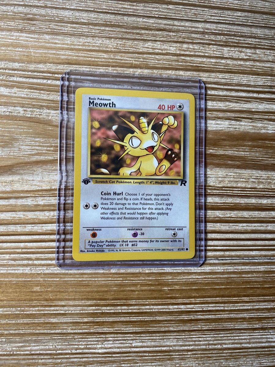 Meowth 62/82 1st Edition Team Rocket Pokemon Card NM-Mint | eBay