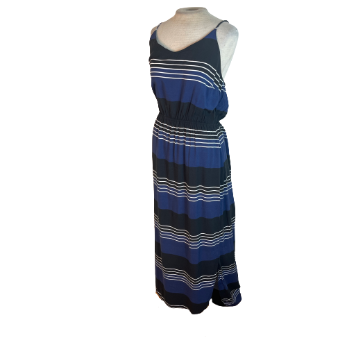Old Navy Striped Maxi Tank Dress Blue 
