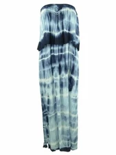 Raviya Maxi Dress Size Small Swim Cover Blue Tie Dye Print Strapless NWT FUL599