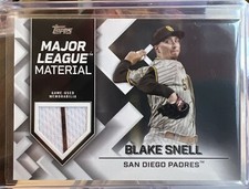 2022 Topps Baseball Major League Material Blake Snell Relic Card Mlm-BS Padres