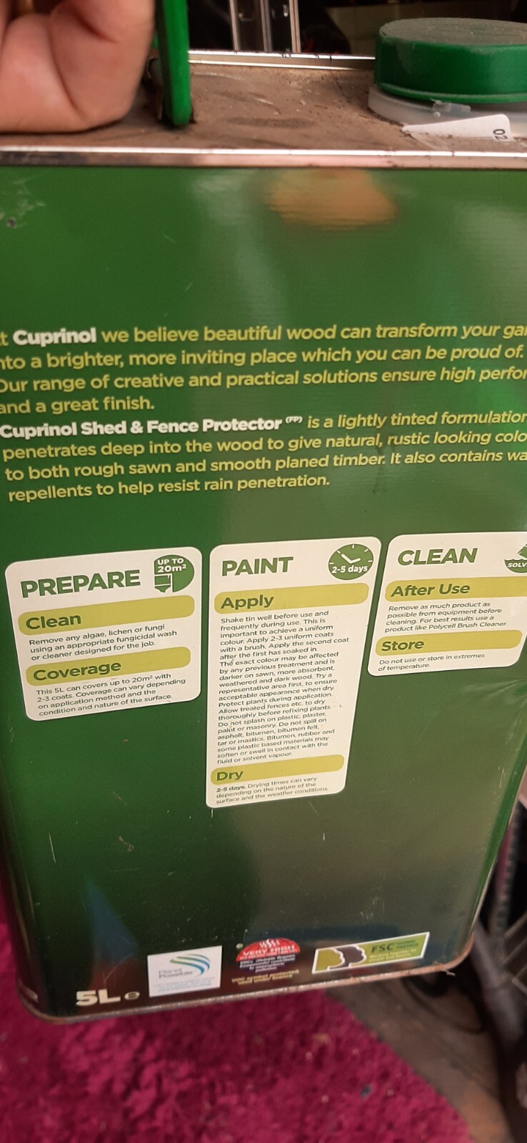 Cuprinol Shed and Fence Protector 5 Litre Gardening Outdoor Painting