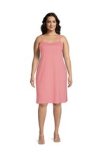 TERRA & SKY Sun Dress Size 1X 16W-18W Coral Rose Loose Style Reversible Neck New