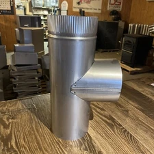 6” stainless steel stove pipe/chimney tee