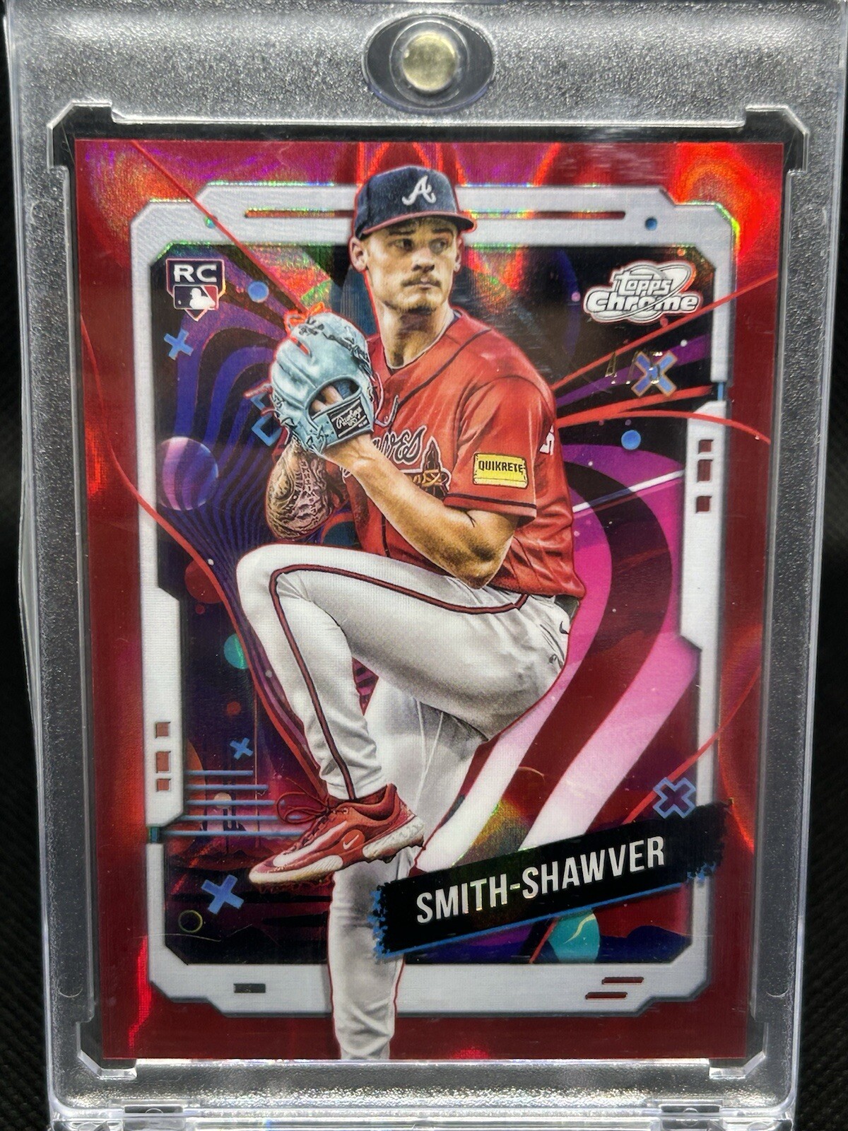 2024 Topps Cosmic Chrome Red Flare Refractors #62 AJ Smith-Shawver RC /5