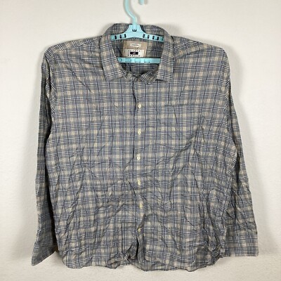 Joseph Abboud Mens Long Sleeve Button Up Shirt Sz 3XL Plaid Non Iron Top