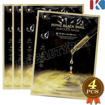 DR.G Royal Black Snail Ampullenmaske 30ml 4 Stück Hypoallergene Schneckenmask...