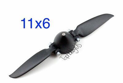 1 Set 11x6 Plastic Folding Propeller Assembly Aluminum Hub (4mm) US SELL SHIP