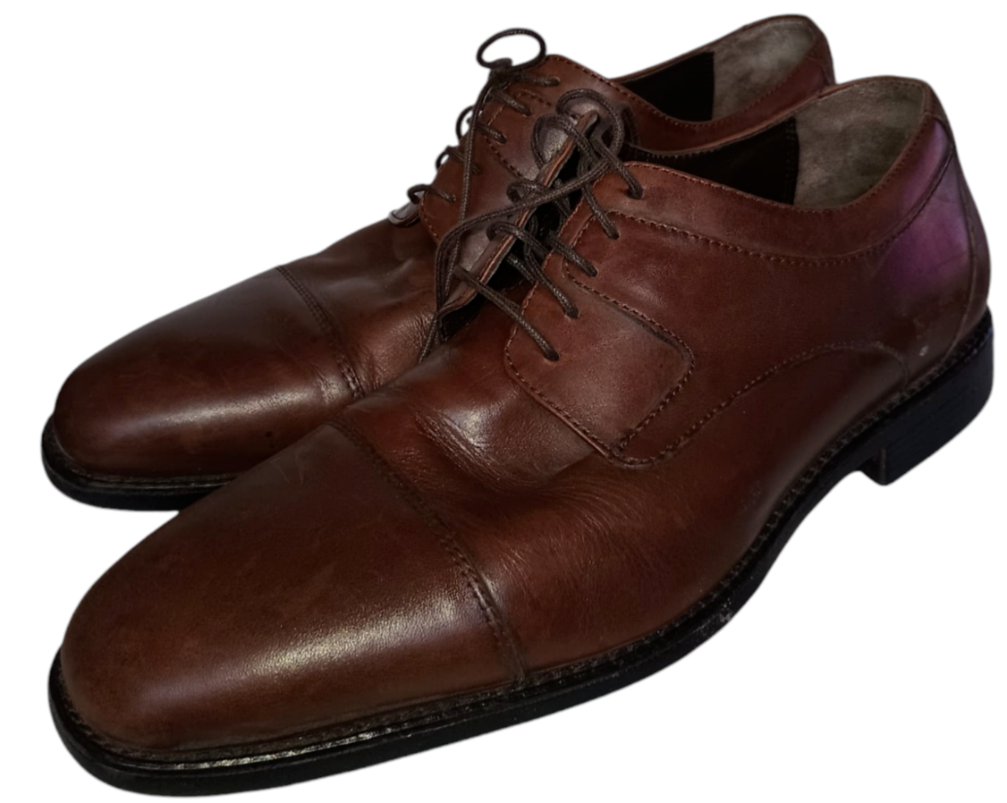 SAOLA Abito uomo Johnston Murphy impermeabile marrone montone punta cappuccio taglia 10 M OS02 B