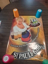 St Pauli Girl German Beer Poster Jamie Bergman Playboy Playmate 27x20 Used