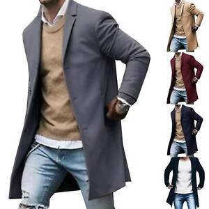 Herren Winter Trenchcoat Lange Blazer Mantel Jacke Wintermantel Outerwear Ebay