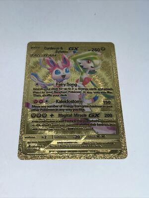 Gardevoir & Sylveon GX Gold Toned Foil Pokemon Card Fan Art