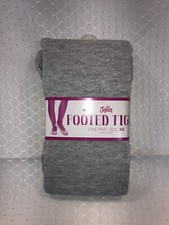 Justice Girls Footed Tights Gray Sparkle Size XS 5/6 New