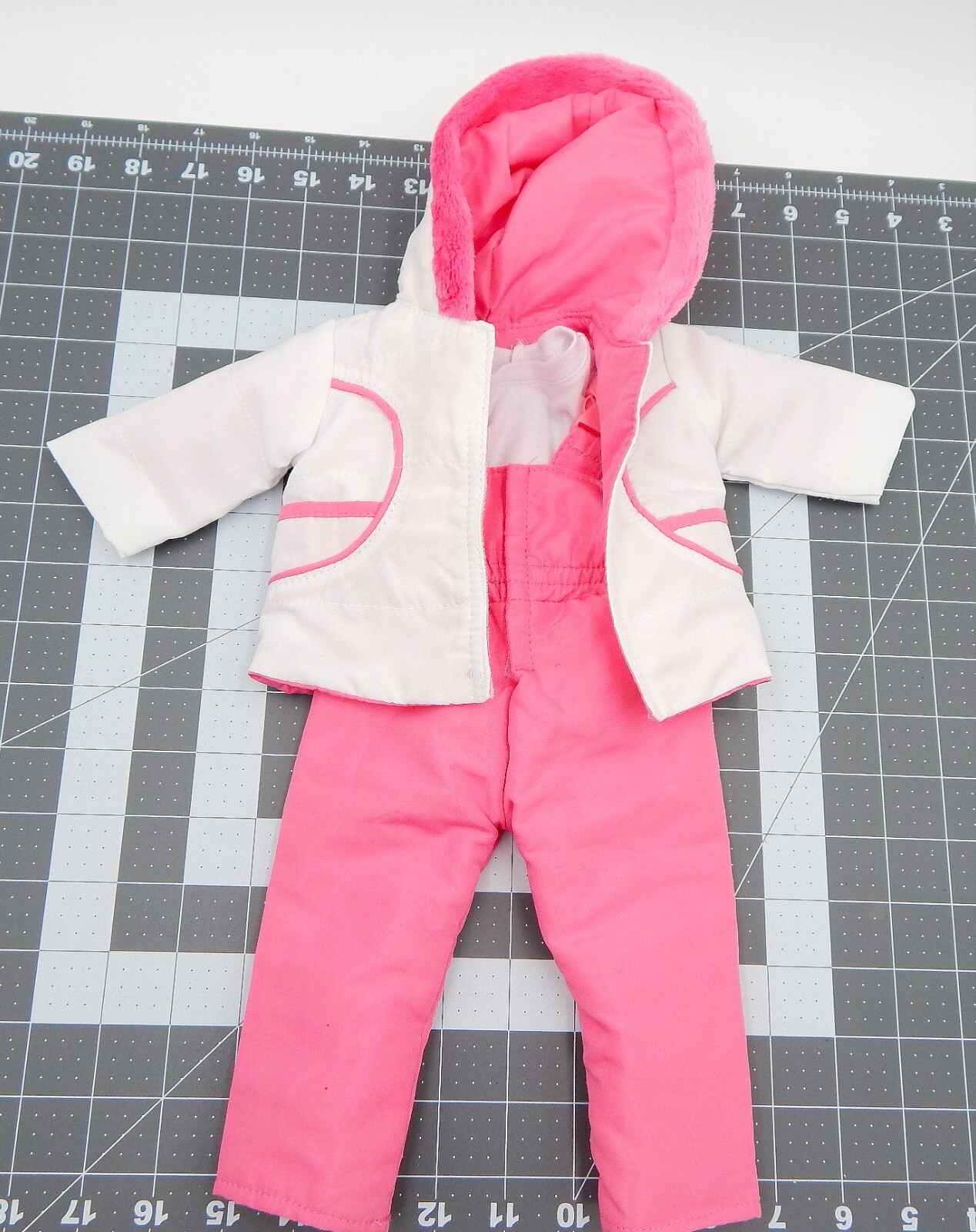 Emily Rose Clothing White Pink Snowsuit 18 Inch Doll Outfit 