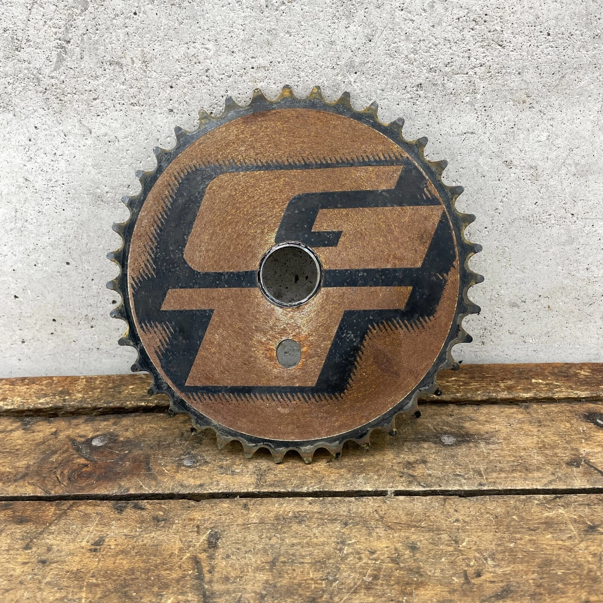 Old School BMX GT 39t BMX Sprocket Chainring 39 Tooth Big Logo Patina Rat Rod
