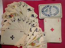 rare ANCIEN JEU DE CARTES A JOUER biere belge tahon courcelles 1937 circa
