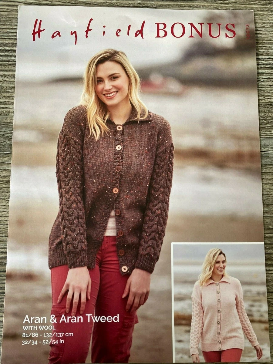 Hayfield Knitting Pattern Ladies Cardigan Jacket Aran 32 54
