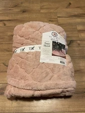 My Texas House Pink Plush Tree Skirt Holidays 52" Round - New with Tags