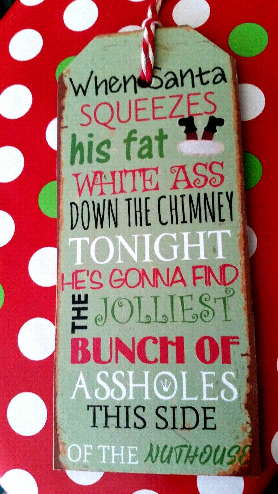 Wooden Christmas Vacation Ornament Gift Tag Clark Griswold Movie Quote