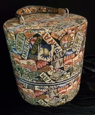 NEW W Tag Vintage Airline/Wig/Hat Box/Carryall Case Tapestry Zipper 10.5 X 10"