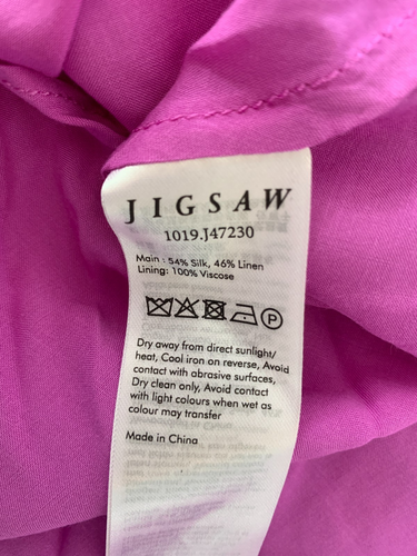 Jigsaw Silk Linen Gauze Lilac (Pink Orchid) Midi Dress UK 16. BNWT £320 rrp - Picture 5 of 5