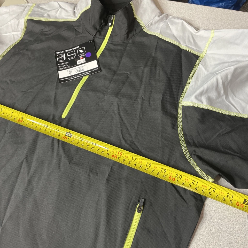 Footjoy FJ Wind Shirt Mens Small Black Gray 1/4 Zip Pullover Golf Jacket NEW - Image 4 of 4
