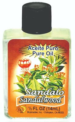 BRYBRADAN SANDALWOOD PURE OIL - SANDALO ACEITE PURO 1/2OZ 1 3 6 12 PCS